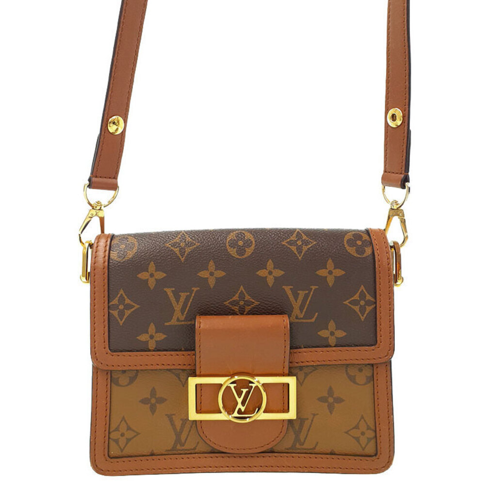 Louis Vuitton Monogram Leather Brown Reverse Dauphine Shoulder Bag
